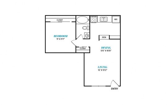 floor plan for a two bedroom apartment at The  Sophia