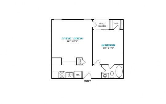 floor plan for a two bedroom apartment at The  Sophia