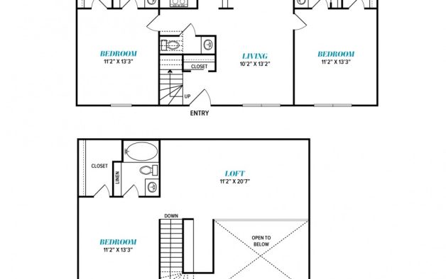 the floor plan for a two bedroom apartment at The  Sophia