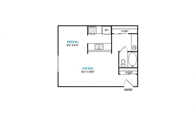 floor plan for a two bedroom apartment at The  Sophia